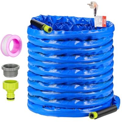VEVOR Tubo dell'acqua riscaldato da 100 piedi per camper, tubo dell'acqua potabile riscaldato con copertura ondulata, antigelo fino a -45 °F, autoregolante, diametro interno 5/8 pollici VEVOR Tubo dell'acqua riscaldato da 100 piedi per camper, tubo dell'acqua potabile riscaldato con copertura ondulata, antigelo fino a -45 °F, autoregolante, diametro interno 5/8 pollici