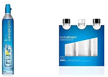 Sodastream Cilindro Co2 Addizionale in licenza d'uso, originale Gasatore d'acqua & Bottiglie Universali per gasatore d'acqua, Capienza 1 Litro, Confezione da 3