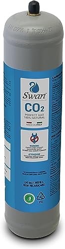 SWAN Bombola co2 per gasatore 600 gr usa e getta attacco M11x1 per erogatori gasatori acqua frizzante, contenitore in acciaio