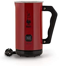 Bialetti Milk Frother Elettrico, Montalatte per Cappuccino, Capacità 150 ml Cappuccino o 300 ml Latte Caldo, Rosso