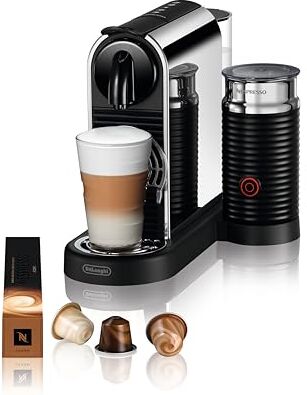 DeLonghi Nespresso CitiZ Platinum & Milk , macchina da caffè, macchina per capsule caffè, pressione 19 bar, schiuma per latte calda e fredda con Aeroccino3 incluso, 1260 W, nero