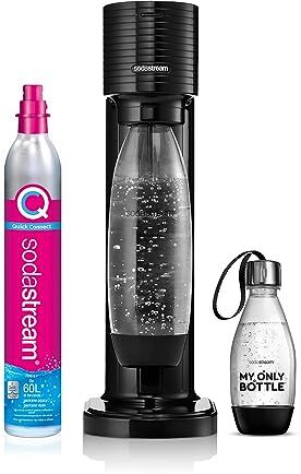 Sodastream Gasatore Gaia Nero d’Acqua per realizzare Acqua Frizzante, Include 1 Bottiglia da 1 Litro, 1 Bottiglia da 0,5 L e 1 Cilindro di Anidride Carbonica Co2 Alimentare da 425gr con Attacco Rapico