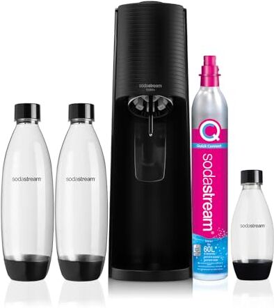 sodastream Terra Megapack, Gasatore D’Acqua Per Trasformare L’Acqua In Acqua Frizzante, 28,8 X 19.5 X 43.6, Nero