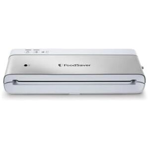 FoodSaver Macchina Sottovuoto per Alimenti, Aspirazione + Sigillatura Automatica o solo Sigillatura, Tubo con Adattatore Salva Freschezza, Incluso 1 Rotolo 28cmx2,43 mt e 4 Sacchetti, Bianco FoodSaver Macchina Sottovuoto per Alimenti, Aspirazione + Sigillatura Automatica o solo Sigillatura, Tubo con Adattatore Salva Freschezza, Incluso 1 Rotolo 28cmx2,43 mt e 4 Sacchetti, Bianco