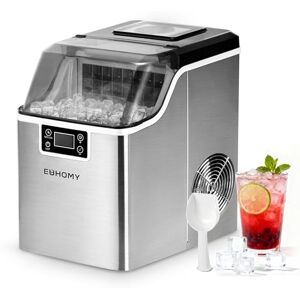 EUHOMY Macchina del Ghiaccio Casa: 24 Cubetti in 13 Minuti, 20,5KG/24H Macchina per il Ghiaccio Autopulente, 3,2L con Paletta/Cestello, per Cucina/Ufficio, Acciaio Inossidabile EUHOMY Macchina del Ghiaccio Casa: 24 Cubetti in 13 Minuti, 20,5KG/24H Macchina per il Ghiaccio Autopulente, 3,2L con Paletta/Cestello, per Cucina/Ufficio, Acciaio Inossidabile