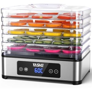 YASHE Essiccatore Alimentare, 5 Vassoi in Acciaio Inox, Timer e Temperatura Regolabili, Flusso d’Aria a 360°, Senza BPA, 400W Essiccatore Frutta e Verdura, Carne, Erbe, Snack per Cani YASHE Essiccatore Alimentare, 5 Vassoi in Acciaio Inox, Timer e Temperatura Regolabili, Flusso d’Aria a 360°, Senza BPA, 400W Essiccatore Frutta e Verdura, Carne, Erbe, Snack per Cani