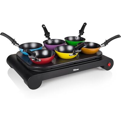 Tristar Set wok per party – Utilizzabile anche per cucinare crepe e come piastra elettrica – Potenza: 1000 W Tristar Set wok per party – Utilizzabile anche per cucinare crepe e come piastra elettrica – Potenza: 1000 W
