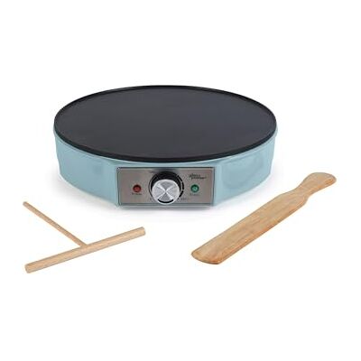 GILES & POSNER Crepe Maker – Piastra Elettrica per Pancake, Antiaderente, Grande Piastra da 30 cm (12”), Temperatura Regolabile, Stendi Pastella & Spatola, 1000W, Blu GILES & POSNER Crepe Maker – Piastra Elettrica per Pancake, Antiaderente, Grande Piastra da 30 cm (12”), Temperatura Regolabile, Stendi Pastella & Spatola, 1000W, Blu