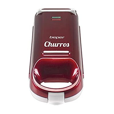 BEPER Piastra per Churros Antiaderente, Potenza 800W, Impugnatura Termoisolante, Luce di Funzionamento e Piedini Antiscivolo Ideale per Colazione e Feste Rosso BEPER Piastra per Churros Antiaderente, Potenza 800W, Impugnatura Termoisolante, Luce di Funzionamento e Piedini Antiscivolo Ideale per Colazione e Feste Rosso