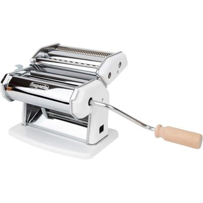 Imperia IPASTA Classica. Macchina per la pasta 100% Made in Italy. Macchina pasta fresca in acciaio. Sfogliatrice manuale con manovella. Crea una sfoglia per Lasagne Tagliolini Fettuccine. (Bianco) Imperia IPASTA Classica. Macchina per la pasta 100% Made in Italy. Macchina pasta fresca in acciaio. Sfogliatrice manuale con manovella. Crea una sfoglia per Lasagne Tagliolini Fettuccine. (Bianco)