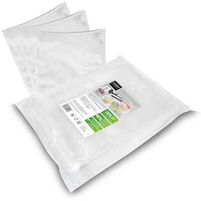 Caso Linea 4 Stelle Sacchetti Sottovuoto Goffrati per Alimenti, 60 Buste 25x35 cm per Tutti i Tipi di Macchine sottovuoto, Molto Resistenti e Anti-Strappo, Sous Vide, 150 µm, Senza BPA Caso Linea 4 Stelle Sacchetti Sottovuoto Goffrati per Alimenti, 60 Buste 25x35 cm per Tutti i Tipi di Macchine sottovuoto, Molto Resistenti e Anti-Strappo, Sous Vide, 150 µm, Senza BPA