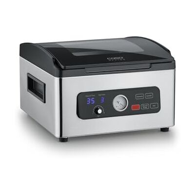 Caso VacuChef 700 Vuoto a camera, in acciaio inox da 8 l, potente pompa professionale da 70 litri/minuto, coperchio in vetro temperato, per alimenti duri, morbidi, secchi/liquidi Caso VacuChef 700 Vuoto a camera, in acciaio inox da 8 l, potente pompa professionale da 70 litri/minuto, coperchio in vetro temperato, per alimenti duri, morbidi, secchi/liquidi