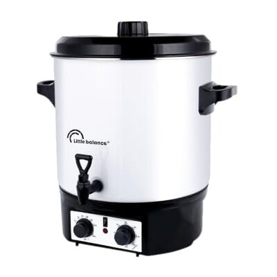 LITTLE BALANCE Happy Conserve Pro, Sterilizzatore per barattoli elettrici, Distributore di bevande calde, Temperatura regolabile, Timer + Rubinetto, Grande capacità 27 l, 1800 W, Bianco LITTLE BALANCE Happy Conserve Pro, Sterilizzatore per barattoli elettrici, Distributore di bevande calde, Temperatura regolabile, Timer + Rubinetto, Grande capacità 27 l, 1800 W, Bianco