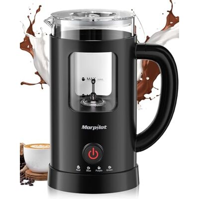 Morpilot Montalatte Elettrico, Montalatte Caldo e Freddo 4 in 1, 550 W 600 ml, Design Latte, Vetro di Visualizzazione, Spegnimento Automatico, Facile da Pulire Morpilot Montalatte Elettrico, Montalatte Caldo e Freddo 4 in 1, 550 W 600 ml, Design Latte, Vetro di Visualizzazione, Spegnimento Automatico, Facile da Pulire