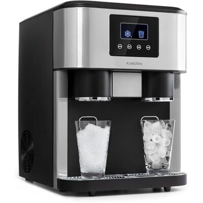 KLARSTEIN Macchina Ghiaccio 1.8L, Macchina del Ghiaccio Professionale, Fabbricatore Secco Alimentare 15kg, Tritato e a Cubetti, Casa Cocktail Pulizia Rapida KLARSTEIN Macchina Ghiaccio 1.8L, Macchina del Ghiaccio Professionale, Fabbricatore Secco Alimentare 15kg, Tritato e a Cubetti, Casa Cocktail Pulizia Rapida