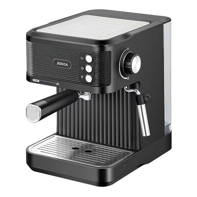 Jocca , Macchina da Caffè Espresso 20 Bar con Serbatoio 1,8L Rimovibile, Vaporizzatore per Schiuma di Latte, Filtro in Alluminio, Vassoio Scaldatazze, 850W Jocca , Macchina da Caffè Espresso 20 Bar con Serbatoio 1,8L Rimovibile, Vaporizzatore per Schiuma di Latte, Filtro in Alluminio, Vassoio Scaldatazze, 850W