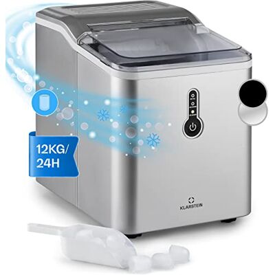 KLARSTEIN Macchina Ghiaccio 1.5L, Macchina del Ghiaccio Professionale, Fabbricatore Secco Alimentare 12kg, Cubetti di Grandi Dimensioni, Casa Autopulente per Cocktail KLARSTEIN Macchina Ghiaccio 1.5L, Macchina del Ghiaccio Professionale, Fabbricatore Secco Alimentare 12kg, Cubetti di Grandi Dimensioni, Casa Autopulente per Cocktail