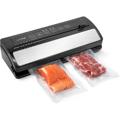 NutriChef Sistema Automatica di Sigillatura Sottovuoto Alimentare Sigillatore 110W in Acciaio Inox per Carne & Sous Vide con 2 Modalità, Sacchetti e Tubo Sottovuoto (Nero) NutriChef Sistema Automatica di Sigillatura Sottovuoto Alimentare Sigillatore 110W in Acciaio Inox per Carne & Sous Vide con 2 Modalità, Sacchetti e Tubo Sottovuoto (Nero)