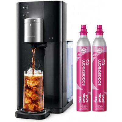 sodastream Ultimate Multi-Drink, macchina per bevande gassate o frizzanti, per creare bevande fresche con oltre 15 gusti, personalizza il gusto e il gusto, include una bombola di gas da 60 l, nero sodastream Ultimate Multi-Drink, macchina per bevande gassate o frizzanti, per creare bevande fresche con oltre 15 gusti, personalizza il gusto e il gusto, include una bombola di gas da 60 l, nero