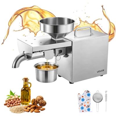 VEVOR Macchina Pressa dell'Olio Elettrica, Estrattore di Olio 700 W Capacità 3,75 kg/h Spremitura Automatica per Uso Domestico, Pressatura a Caldo Costante a 230℃ Arachidi, Sesamo, Mandorle VEVOR Macchina Pressa dell'Olio Elettrica, Estrattore di Olio 700 W Capacità 3,75 kg/h Spremitura Automatica per Uso Domestico, Pressatura a Caldo Costante a 230℃ Arachidi, Sesamo, Mandorle