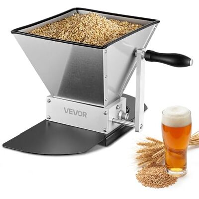 VEVOR Mulino per Cereali Manuale, Macinino a Mano Macina Malto per Produzione Birra Fatta a Casa, Macina Cereali per Malto Regolabile con 2 Rulli in Acciaio Inox, Tramoggia da 4 Litri, Piastra di Base VEVOR Mulino per Cereali Manuale, Macinino a Mano Macina Malto per Produzione Birra Fatta a Casa, Macina Cereali per Malto Regolabile con 2 Rulli in Acciaio Inox, Tramoggia da 4 Litri, Piastra di Base