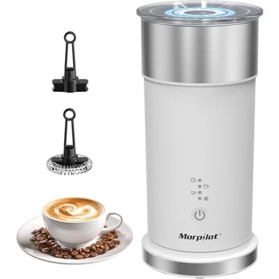 Morpilot Montalatte Elettrico 4 in 1, Cappuccinatore Automatico, Schiumatore Latte con Schiuma Calda e Fredda, Latte Caldo, Capacità 115 ml/240 ml, per Cappuccino e Latte Macchiato, Bianco Morpilot Montalatte Elettrico 4 in 1, Cappuccinatore Automatico, Schiumatore Latte con Schiuma Calda e Fredda, Latte Caldo, Capacità 115 ml/240 ml, per Cappuccino e Latte Macchiato, Bianco
