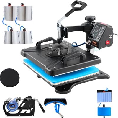 VEVOR 10 in 1 Pressa a Calore Multifunzionale, 30 x 38 cm Stampa a Trasferimento Rotante 360° Macchina di Sublimazione, Pressa Termica per T-shirt, Tazze, Nero VEVOR 10 in 1 Pressa a Calore Multifunzionale, 30 x 38 cm Stampa a Trasferimento Rotante 360° Macchina di Sublimazione, Pressa Termica per T-shirt, Tazze, Nero