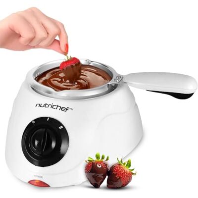 NutriChef Apparecchio fonduta Cioccolato Elettrico Compleanno Buffet 2 livelli di calore, ghisa rapida, pentola in alluminio rimovibile, fragole marshmallow pralinate, casa e feste NutriChef Apparecchio fonduta Cioccolato Elettrico Compleanno Buffet 2 livelli di calore, ghisa rapida, pentola in alluminio rimovibile, fragole marshmallow pralinate, casa e feste