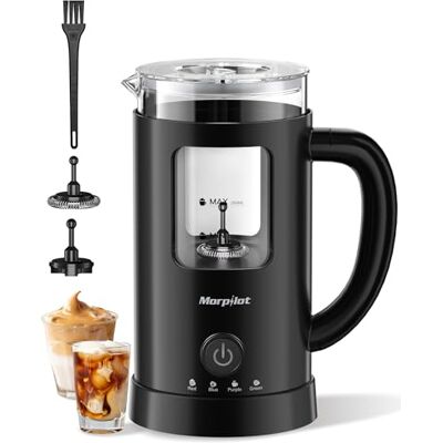 Morpilot Montalatte Elettrico, Montalatte Caldo e Freddo 4 in 1, 550 W 600 ml, Design Latte, Vetro di Visualizzazione, Spegnimento Automatico, Facile da Pulire Morpilot Montalatte Elettrico, Montalatte Caldo e Freddo 4 in 1, 550 W 600 ml, Design Latte, Vetro di Visualizzazione, Spegnimento Automatico, Facile da Pulire