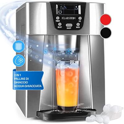 KLARSTEIN Macchina Ghiaccio 2L, Macchina del Ghiaccio Professionale, Fabbricatore Secco Alimentare a Cubetti 12kg, Erogatore d’ Acqua Fredda, Casa con Allarmi di Sicurezza KLARSTEIN Macchina Ghiaccio 2L, Macchina del Ghiaccio Professionale, Fabbricatore Secco Alimentare a Cubetti 12kg, Erogatore d’ Acqua Fredda, Casa con Allarmi di Sicurezza