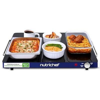 NutriChef Piastra Elettrica, Scalda Cibo Elettrico Portatile, per Tortillas, Buffet e Ristorante, Ideale per Festa e Cena, Casa e Cucina, Vetro, 60–110 °C, 54 × 42 cm NutriChef Piastra Elettrica, Scalda Cibo Elettrico Portatile, per Tortillas, Buffet e Ristorante, Ideale per Festa e Cena, Casa e Cucina, Vetro, 60–110 °C, 54 × 42 cm
