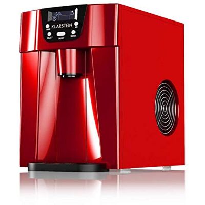 KLARSTEIN Ice Volcano 2G Macchina per il Ghiaccio, Macchina del Ghiaccio con Serbatoio 2L, Ghiaccio in 6-12 min, Cubetti in 2 Misure, Fino a 12kg/24h, Capacità: 0,6 kg, Display LCD LED, Timer, Rosso KLARSTEIN Ice Volcano 2G Macchina per il Ghiaccio, Macchina del Ghiaccio con Serbatoio 2L, Ghiaccio in 6-12 min, Cubetti in 2 Misure, Fino a 12kg/24h, Capacità: 0,6 kg, Display LCD LED, Timer, Rosso