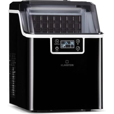 KLARSTEIN Piccola macchina per il ghiaccio, macchina per il ghiaccio da banco per la casa e la cucina, capacità 3.2L, funzionamento veloce, fa 20kg di ghiaccio, proiettili grandi e piccoli, macchina KLARSTEIN Piccola macchina per il ghiaccio, macchina per il ghiaccio da banco per la casa e la cucina, capacità 3.2L, funzionamento veloce, fa 20kg di ghiaccio, proiettili grandi e piccoli, macchina