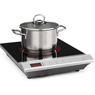 KLARSTEIN MisterCook Piastra di cottura a infrarossi, livelli di potenza e temperatura, timer, comando touch, protezione da surriscaldamento e sovratensione, 1 zona di cottura, 2000 watt, argento KLARSTEIN MisterCook Piastra di cottura a infrarossi, livelli di potenza e temperatura, timer, comando touch, protezione da surriscaldamento e sovratensione, 1 zona di cottura, 2000 watt, argento