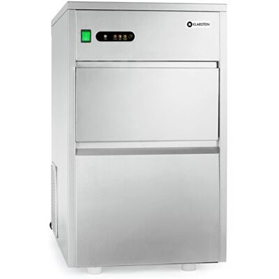 KLARSTEIN Macchina per il Ghiaccio Macchina per Cubetti di Ghiaccio Trasparenti, Uso Domestico e Professionale, Silenziosa con Contenitore, 160 W, 26 kg/Giorno, Argento KLARSTEIN Macchina per il Ghiaccio Macchina per Cubetti di Ghiaccio Trasparenti, Uso Domestico e Professionale, Silenziosa con Contenitore, 160 W, 26 kg/Giorno, Argento