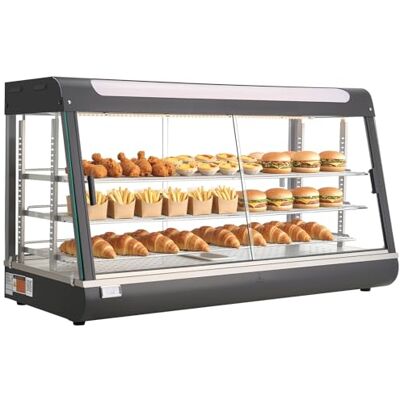 VEVOR Vetrina Calda per Alimenti Cibo a 3 Livelli, Espositore Scaldavivande da 1600 W con Luce LED, Vano Portaoggetti Superiore e Ripiani Regolabili, per Hamburger, Pizza, Pane, Pollo Fritto VEVOR Vetrina Calda per Alimenti Cibo a 3 Livelli, Espositore Scaldavivande da 1600 W con Luce LED, Vano Portaoggetti Superiore e Ripiani Regolabili, per Hamburger, Pizza, Pane, Pollo Fritto