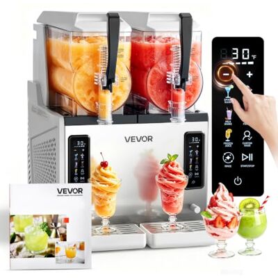 VEVOR Macchina per Bevande Ghiacciate Granite Serbatoio Doppio 2 x 3 Litri da 450 W, Macchina per Granite Autopulente per Preparazione Cocktail Frullati Ghiacciati, Feste, Evento, Cucina VEVOR Macchina per Bevande Ghiacciate Granite Serbatoio Doppio 2 x 3 Litri da 450 W, Macchina per Granite Autopulente per Preparazione Cocktail Frullati Ghiacciati, Feste, Evento, Cucina