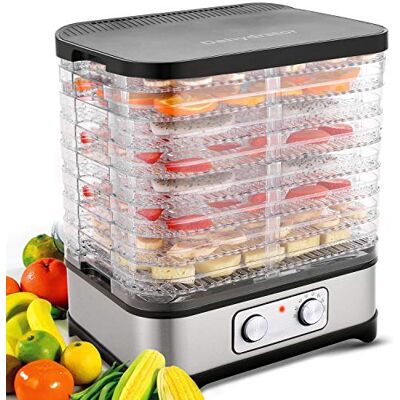 COOCHEER Disidratatore disidratatore con regolazione della temperatura, essiccatore rimovibile a 8 piani, controllo della temperatura 35 – 70 ℃ per carne, frutta, verdura e noci, 400 W, bottone, senza BPA COOCHEER Disidratatore disidratatore con regolazione della temperatura, essiccatore rimovibile a 8 piani, controllo della temperatura 35 – 70 ℃ per carne, frutta, verdura e noci, 400 W, bottone, senza BPA