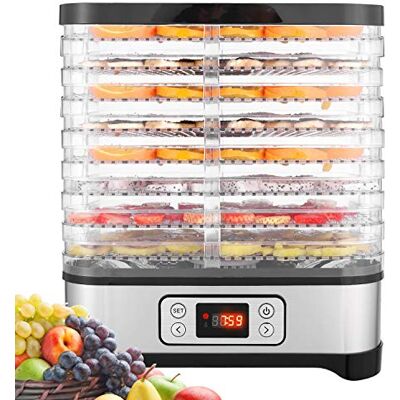 COOCHEER Disidratatore Alimento 8 Vassoi, Disidratatore di Frutta con Timer e Regolazioni di Temperatura, Schermo a LED, 400W COOCHEER Disidratatore Alimento 8 Vassoi, Disidratatore di Frutta con Timer e Regolazioni di Temperatura, Schermo a LED, 400W
