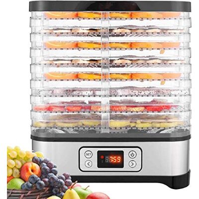 COOCHEER Essiccatore con regolatore di temperatura, essiccatore per alimenti, carne, frutta e verdura, disidratatore, senza BPA, 8 piani/400 W COOCHEER Essiccatore con regolatore di temperatura, essiccatore per alimenti, carne, frutta e verdura, disidratatore, senza BPA, 8 piani/400 W