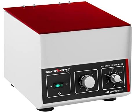 Steinberg Centrifuga Laboratorio Centrifuga Chimica Elettrica (12 x 20 ml, 180 W, RCF 1150 g, 3000 rpm, Timer 30 min, 28 x 32 x 24,6 cm, Provette incl.)