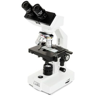 Celestron 44135 CL-CB1000CF Microscopio composto con testa binoculare, Ingrandimento 40-1000x, Piattaforma meccanica regolabile, Include 10 vetrini preparati Celestron 44135 CL-CB1000CF Microscopio composto con testa binoculare, Ingrandimento 40-1000x, Piattaforma meccanica regolabile, Include 10 vetrini preparati