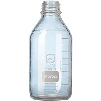 DURAN Protect Laboratorio Bottiglia con filettatura DIN, rivestito in plastica senza chiusura e ausgiess Ring, Capacità 250 ML, Trasparente (10 pezzi) DURAN Protect Laboratorio Bottiglia con filettatura DIN, rivestito in plastica senza chiusura e ausgiess Ring, Capacità 250 ML, Trasparente (10 pezzi)