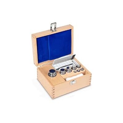 KERN Set di pesi in acciaio inox lucidato con custodia in legno, argento, 1 g 500 g, E1 KERN Set di pesi in acciaio inox lucidato con custodia in legno, argento, 1 g 500 g, E1