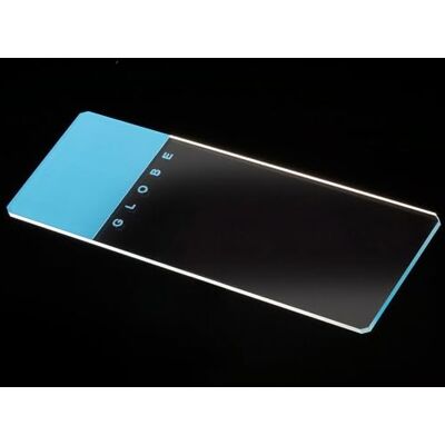 Globe Scientific Microscope Slides, , Blue Frosted, Soda Lime Glass, Ground Edges, Safety Corners, 25mm x 75mm, Pre-Cleaned, 72/Box, 1440/CS Globe Scientific Microscope Slides, , Blue Frosted, Soda Lime Glass, Ground Edges, Safety Corners, 25mm x 75mm, Pre-Cleaned, 72/Box, 1440/CS