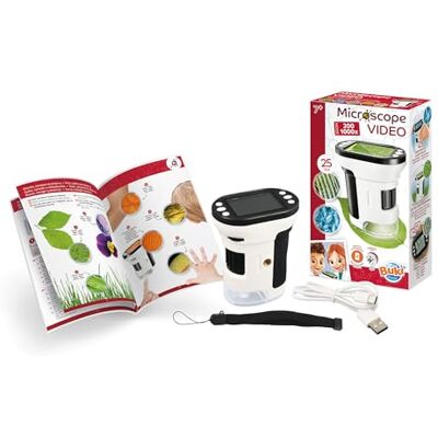 Buki France Microscopio video 200X a 1000X per bambini – Display 5 cm – LED integrato – Foto & Video – 25 esperienze incluse – Batteria ricaricabile USB – dai 7 anni – MR350 – Buki France Microscopio video 200X a 1000X per bambini – Display 5 cm – LED integrato – Foto & Video – 25 esperienze incluse – Batteria ricaricabile USB – dai 7 anni – MR350 –