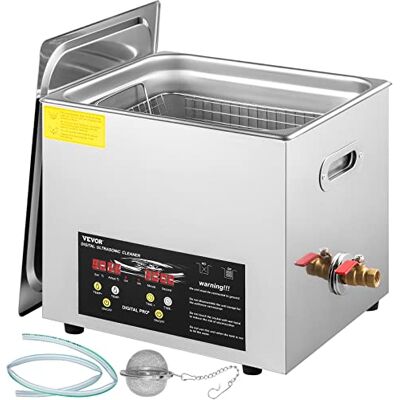 VEVOR Pulitore a Ultrasuoni Aggiornato 10 L (riscaldatore 400 W ultrasuoni 240 W) Pulitore a Ultrasuoni da Laboratorio Digitale con Temporizzatore del Riscaldatore per Pulizia di Parti di Strumenti VEVOR Pulitore a Ultrasuoni Aggiornato 10 L (riscaldatore 400 W ultrasuoni 240 W) Pulitore a Ultrasuoni da Laboratorio Digitale con Temporizzatore del Riscaldatore per Pulizia di Parti di Strumenti
