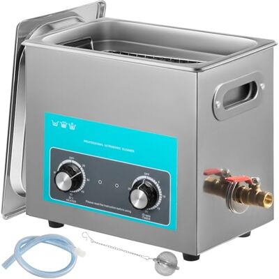 VEVOR Pulitore a Ultrasuoni 6 L Macchina Pulitrice a Ultrasuoni Controllo con Manopola in Acciaio Inossidabile 304, con Temporizzatore Riscaldatore per Gioielli, Orologi, Occhiali, Strumenti Dentali VEVOR Pulitore a Ultrasuoni 6 L Macchina Pulitrice a Ultrasuoni Controllo con Manopola in Acciaio Inossidabile 304, con Temporizzatore Riscaldatore per Gioielli, Orologi, Occhiali, Strumenti Dentali