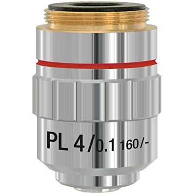 BRESSER Obiettivo DIN-PL planare acromatico per microscopio 4x Campo visivo piano, alta risoluzione, nessuna rifocalizzazione dal centro al bordo, adatto alla microfotografia BRESSER Obiettivo DIN-PL planare acromatico per microscopio 4x Campo visivo piano, alta risoluzione, nessuna rifocalizzazione dal centro al bordo, adatto alla microfotografia