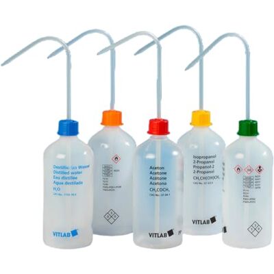 Vitlab VITsafe LDPE Flacone di sicurezza con tappo a vite rosso Vent-Cap, collo stretto, filettatura GL 25, tetraidrofurano (THF), capacità 500 ml, diametro 74 mm, altezza 180 mm, 6 pezzi Vitlab VITsafe LDPE Flacone di sicurezza con tappo a vite rosso Vent-Cap, collo stretto, filettatura GL 25, tetraidrofurano (THF), capacità 500 ml, diametro 74 mm, altezza 180 mm, 6 pezzi